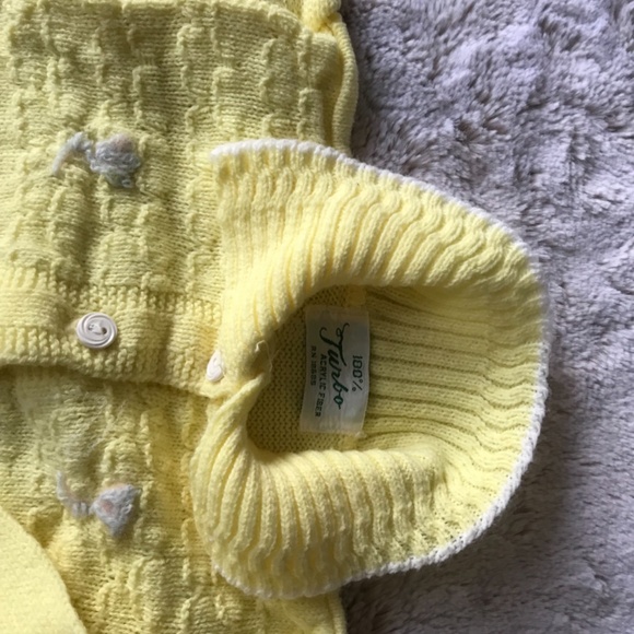 Turbo 3 Pc Knit Baby Sweater, Bonnet & Sock Set - Picture 7 of 7